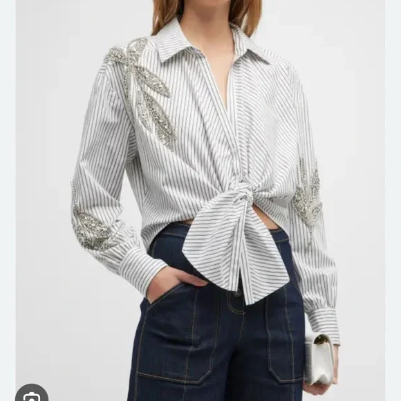 Striped Black and White Women's Jacket - Picture 5 of 6